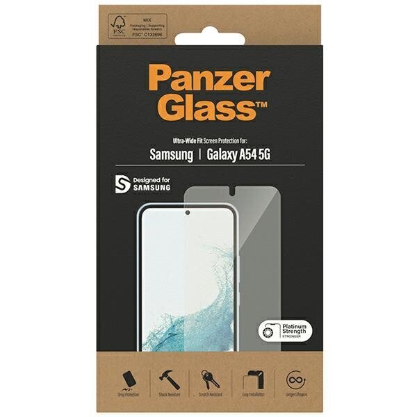 Aizsargstikls PanzerGlass Ultra-Wide Fit Samsung A54 5G cena un informācija | Ekrāna aizsargstikli | 220.lv