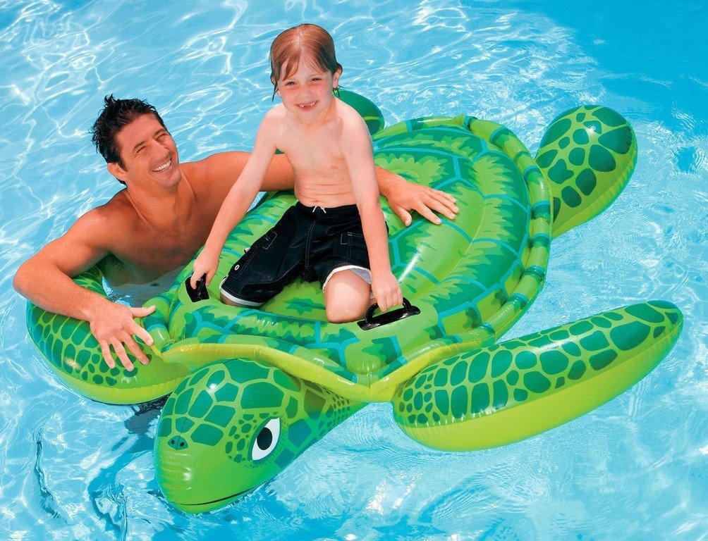 Piepūšamā rotaļlieta Intex Li,l' Sea Turtle Ride-On 150x127 cm cena un informācija | Piepūšamās rotaļlietas un pludmales preces | 220.lv