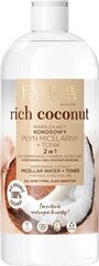 Kokosriekstu sejas toniks + micelārais ūdens Eveline Rich Coconut 2 in 1, 500 ml цена и информация | Средства для очищения лица | 220.lv