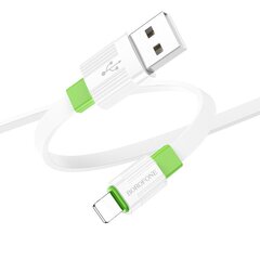 Borofone Cable BX89 Union - USB to Lightning - 2,4A 1 metre white-green цена и информация | Кабели для телефонов | 220.lv