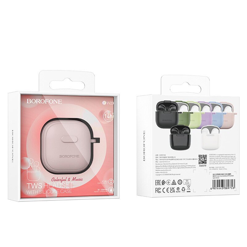 Borofone TWS Bluetooth Austiņas BW29 Charm Pink cena un informācija | Austiņas | 220.lv