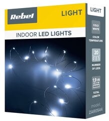 Новогодние гирлянды - 20мини-светодиодов - холодный белый свет REBEL цена и информация | Гирлянды | 220.lv