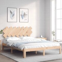 vidaXL gultas rāmis ar galvgali, 140x200 cm, masīvkoks цена и информация | Кровати | 220.lv