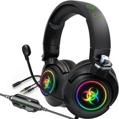 Наушники Poison Scopion Ultimate RGB, активное шумоподавление, объёмный звук, чёрные цена и информация | Наушники | 220.lv