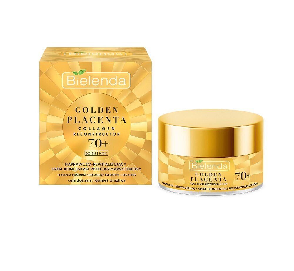 Atjaunojošs sejas krēms-koncentrāts pret grumbām Bielenda Golden Placenta 70+, 50 ml цена и информация | Sejas krēmi | 220.lv