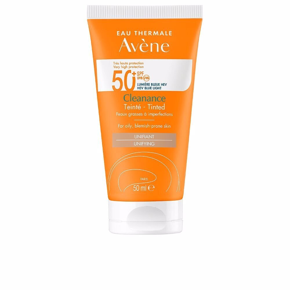 Saules aizsargkrēms Avène Cleanance Colour SPF 50+, 50 ml cena un informācija | Sauļošanās krēmi | 220.lv