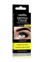 Henna uzacīm un skropstām Venita Henna Color Cream 1.0 Black, 30 g cena un informācija | Uzacu krāsas, zīmuļi | 220.lv