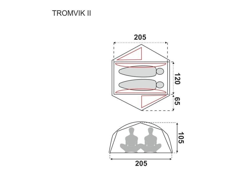 Telts Fjord Nansen TROMVIK II NG / 2 kg cena un informācija | Teltis | 220.lv