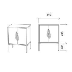 Тумбочка Skandica Merlin, 54 x 40 см, с золотыми аксессуарами, черная цена и информация | Прикроватные тумбочки | 220.lv