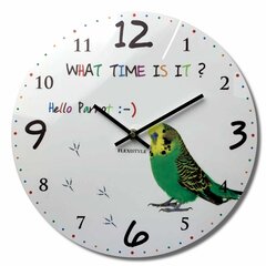 Sienas pulkstenis ar apdruku - Sveiks, papagailīt cena un informācija | Pulksteņi | 220.lv