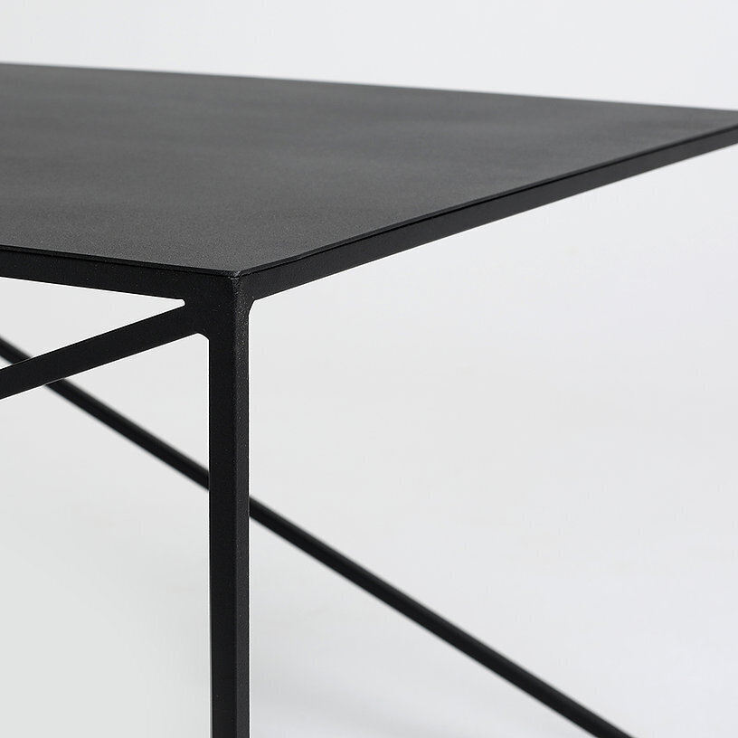 Kafijas galdiņš MEMO METAL 100x60, melns cena un informācija | Konsoles galdiņi | 220.lv