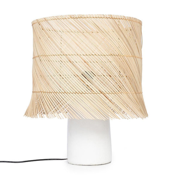 Galda lampa "Rotang" - balta цена и информация | Galda lampas | 220.lv
