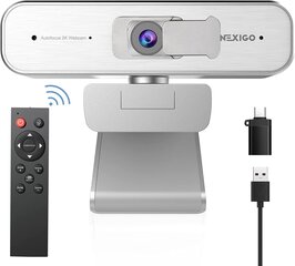 Tīmekļa kamera NexiGo N940P, 3x tālummaiņa, 2K, ar stereo mikrofonu, pelēks kaina ir informacija | Datoru (WEB) kameras | 220.lv