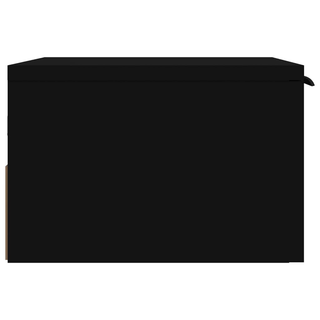 Sienas naktsskapīši vidaXL, 34x30x20 cm, 2 gab., melns цена и информация | Skapīši viesistabai | 220.lv