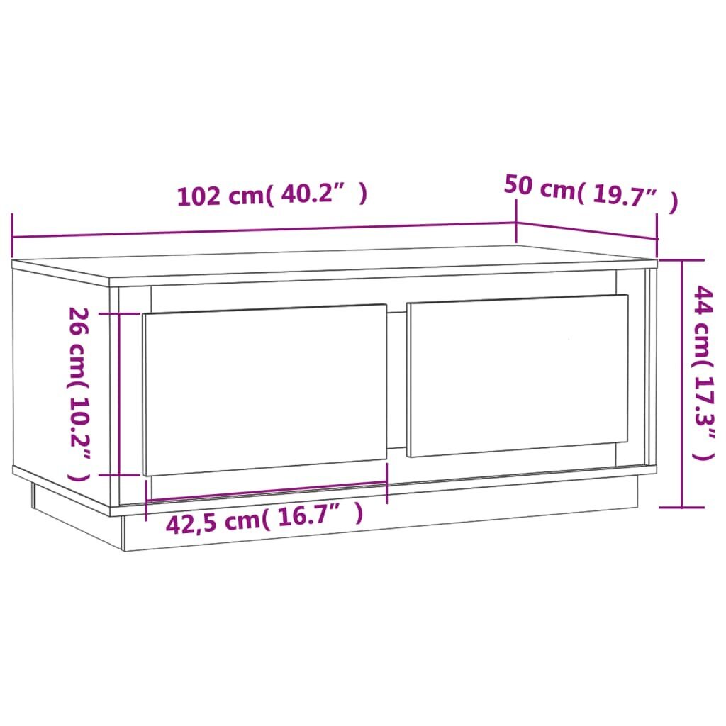 Kafijas galdiņš vidaXL, 102x50x44 cm, brūns cena un informācija | Žurnālgaldiņi | 220.lv