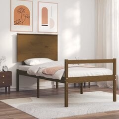 vidaXL gultas rāmis ar galvgali, medus brūns, 100x200 cm, masīvkoks цена и информация | Кровати | 220.lv