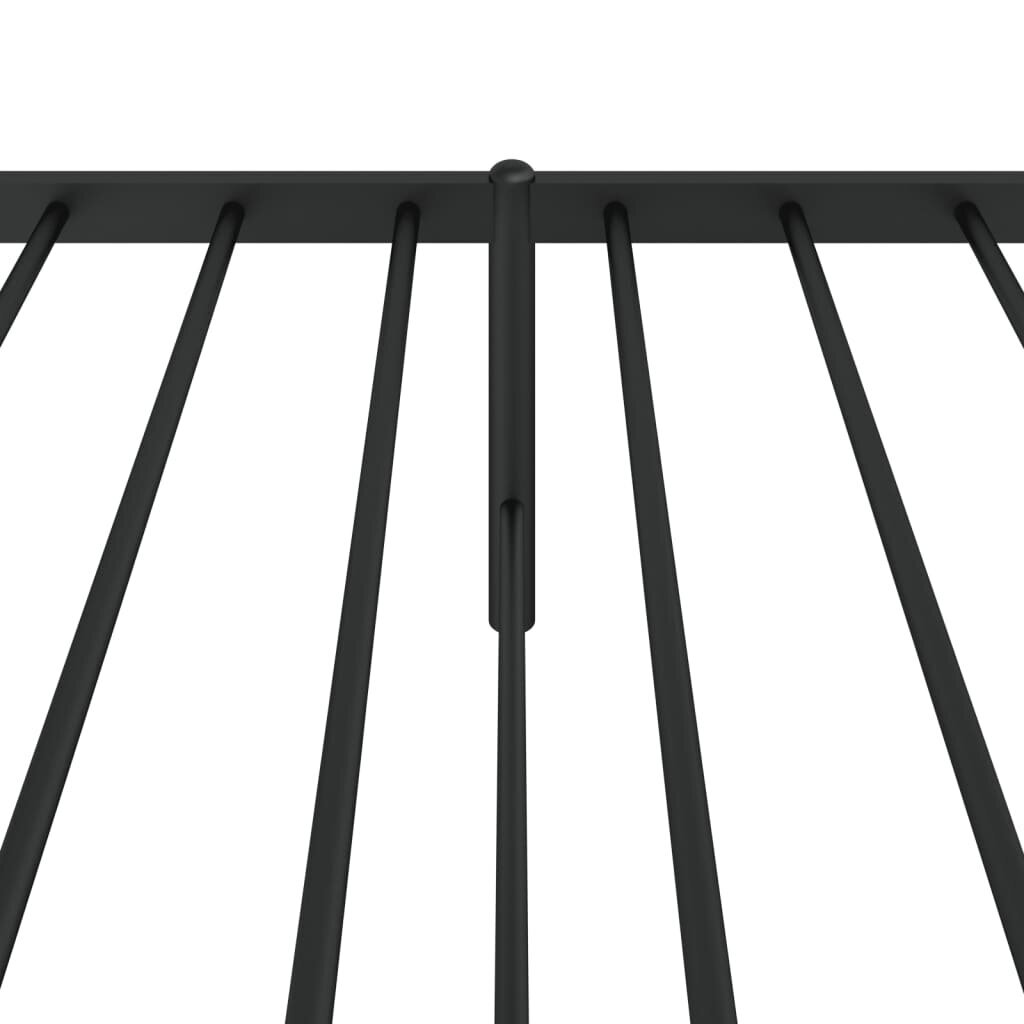 vidaXL gultas rāmis ar galvgali, melns metāls, 107x203 cm cena un informācija | Gultas | 220.lv