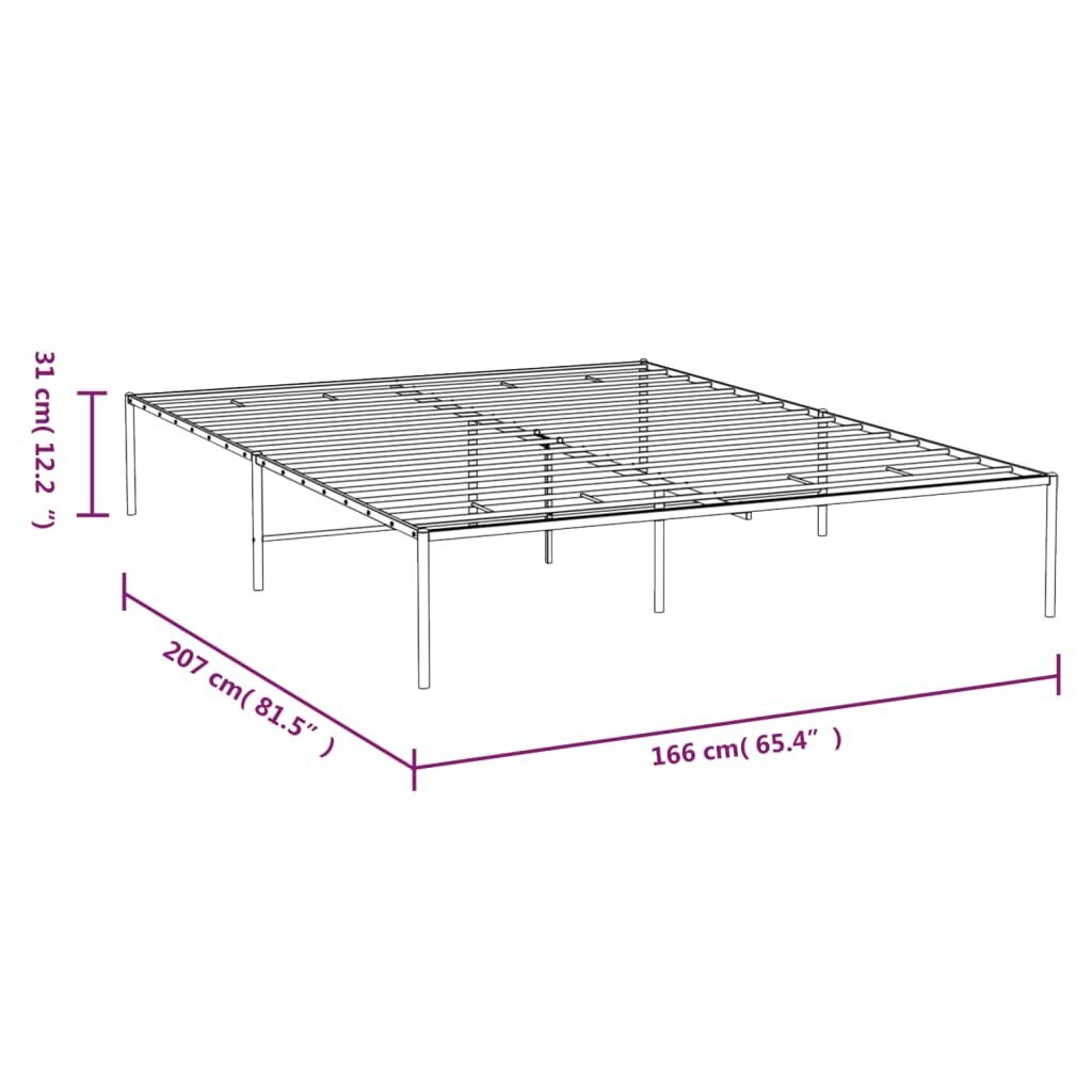 vidaXL gultas rāmis, balts metāls, 160x200 cm cena un informācija | Gultas | 220.lv