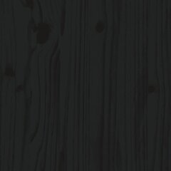 vidaXL sienas galvgalis, melns, 185x3x90 cm, priedes masīvkoks cena un informācija | Gultas | 220.lv