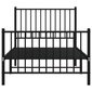 vidaXL gultas rāmis ar galvgali un kājgali, melns metāls, 90x190 cm cena un informācija | Gultas | 220.lv