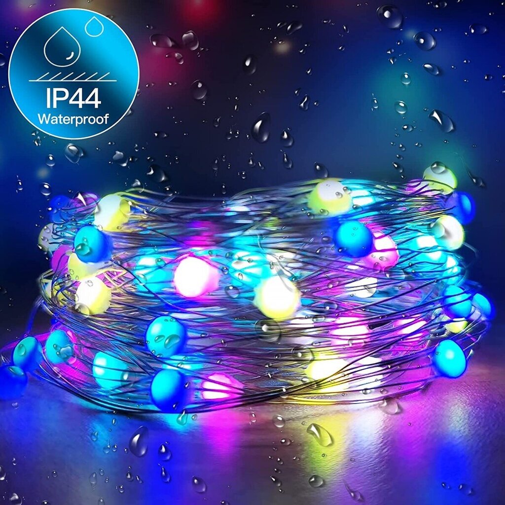 Fairy Lights RGB LED 50 LED gaismas vītne cena un informācija | Ziemassvētku lampiņas, LED virtenes | 220.lv