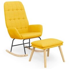 Šūpuļkrēsls ar kājsoliņu vidaXL, 70x79x101 cm, dzeltens цена и информация | Кресла в гостиную | 220.lv