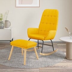 Šūpuļkrēsls ar kājsoliņu vidaXL, 70x79x101 cm, dzeltens цена и информация | Кресла в гостиную | 220.lv