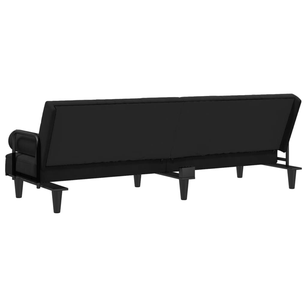 Dīvāns ar roku balstiem vidaXL, 205x89x70 cm, melns cena un informācija | Dīvāni | 220.lv