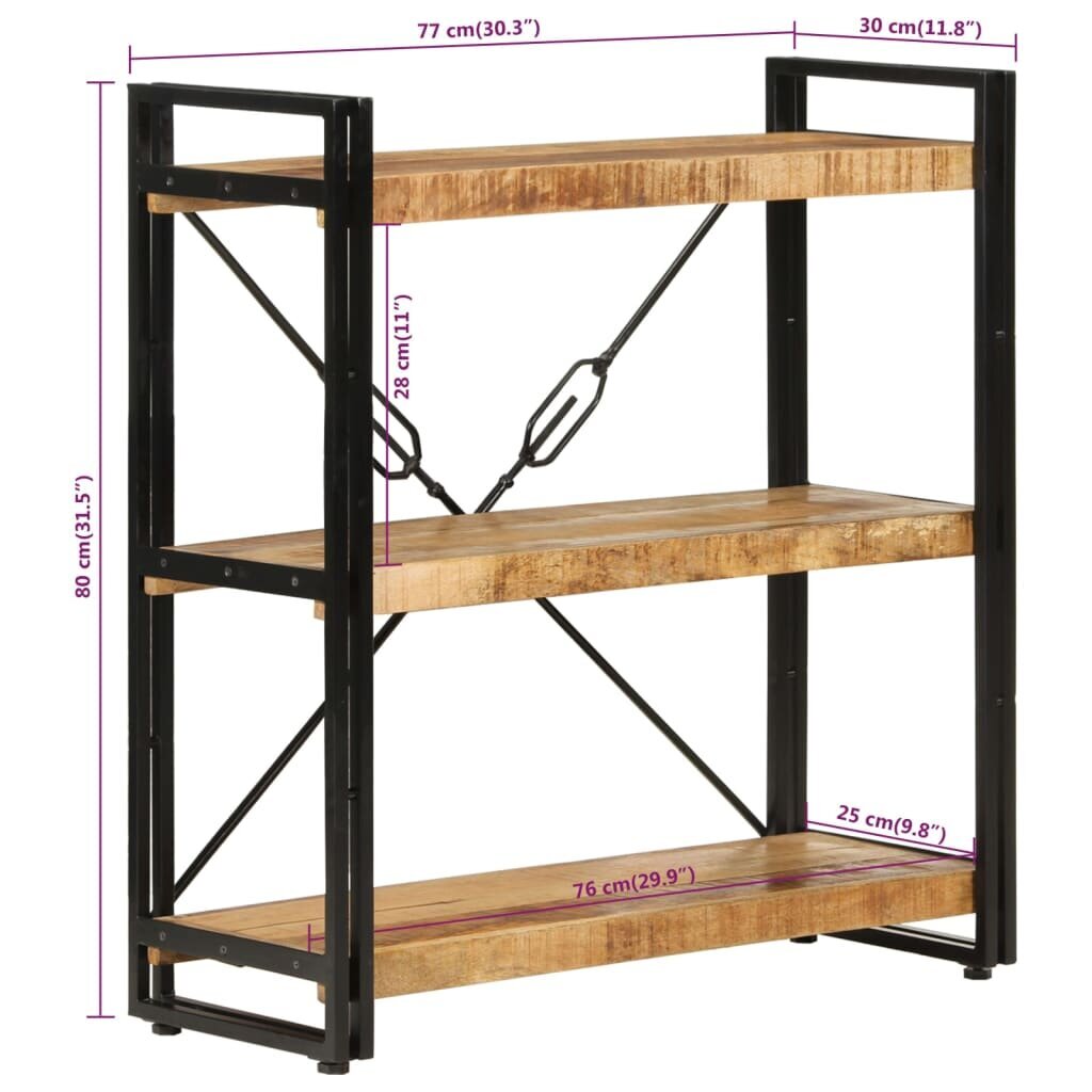 Grāmatu plaukts vidaXL, 77x30x80 cm, brūns cena un informācija | Plaukti | 220.lv