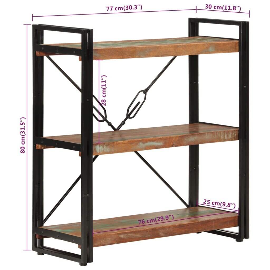 Grāmatu plaukts vidaXL, 77x30x80cm, brūns cena un informācija | Plaukti | 220.lv