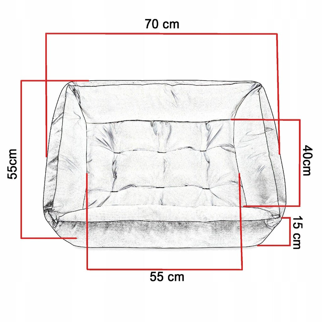 Suņu gulta, dīvāns, Superkissen24, 70x55 cm, ūdensizturīgs cena un informācija | Suņu gultas, spilveni, būdas | 220.lv