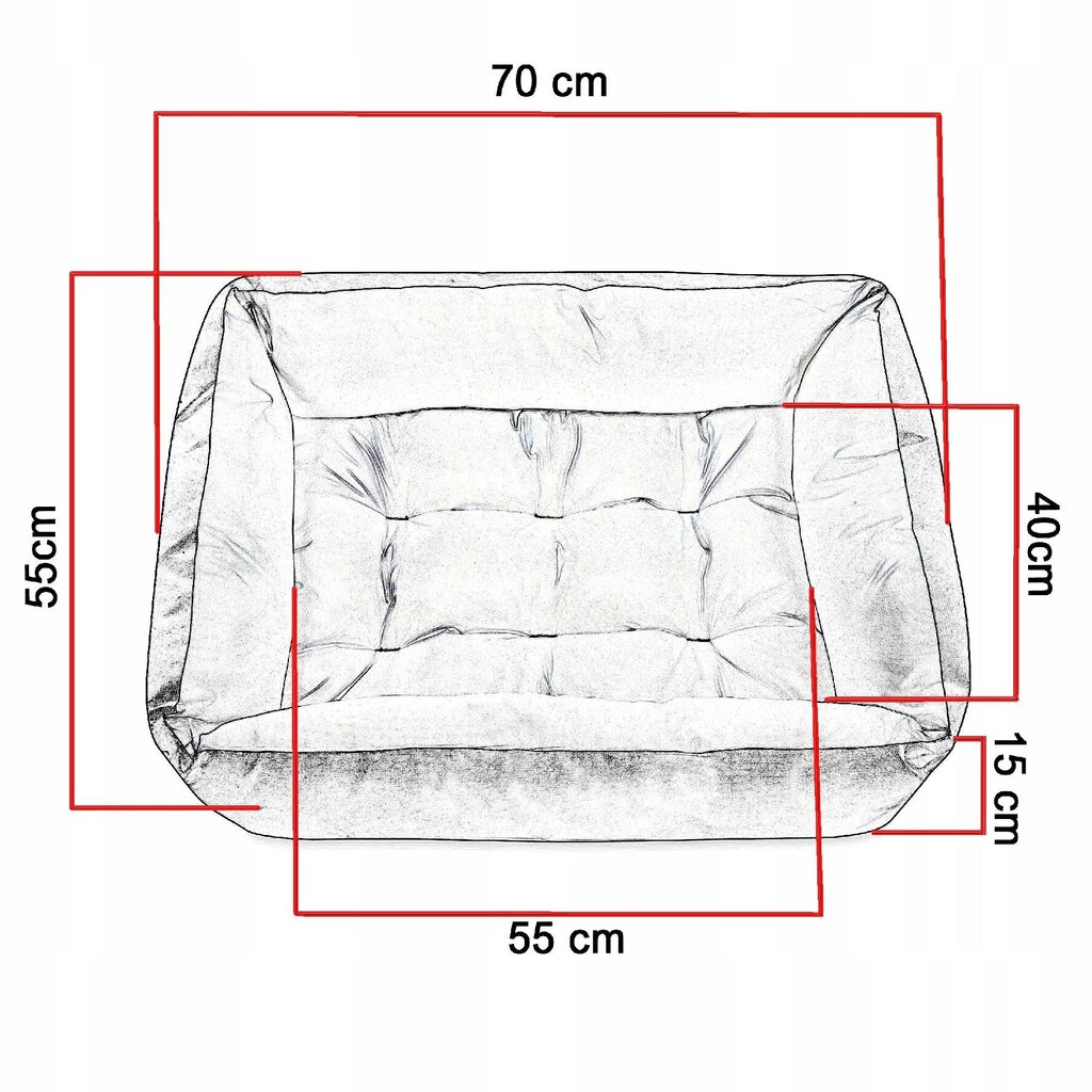 Suņu gulta, dīvāns, Superkissen24, 70x55 cm цена и информация | Suņu gultas, spilveni, būdas | 220.lv