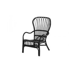 Rotangpalmas krēsls, melns cena un informācija | Dārza krēsli | 220.lv
