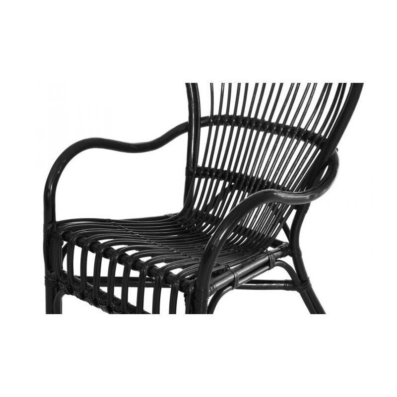 Rotangpalmas krēsls, melns цена и информация | Dārza krēsli | 220.lv