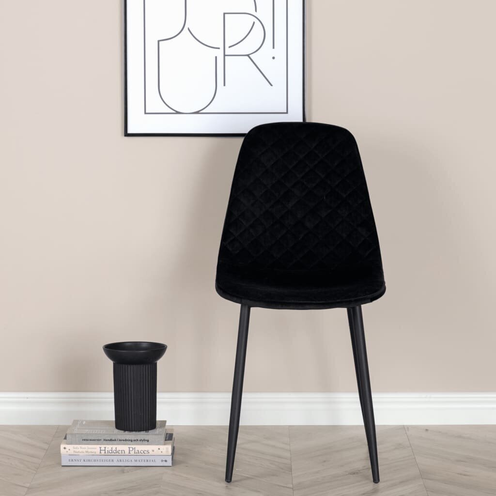 Venture Home virtuves krēsli Polar, 2 gab., samts ar melnu šuvumu cena un informācija | Virtuves un ēdamistabas krēsli | 220.lv