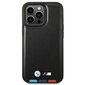 Etui BMW BMHMP14L22PTDK iPhone 14 Pro 6,1" czarny|black Leather Stamp Tricolor Magsafe цена и информация | Telefonu vāciņi, maciņi | 220.lv