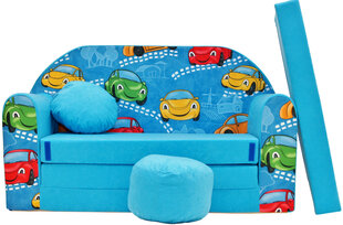 Izvelkamais bērnu dīvāns/gulta Welox, zils cena un informācija | Sēžammaisi, klubkrēsli, pufi bērniem | 220.lv