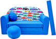 Izvelkamais bērnu dīvāns/gulta Welox C21, zils cena un informācija | Sēžammaisi, klubkrēsli, pufi bērniem | 220.lv