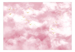 Fototapetes ar instrumentu un tapešu līmi - Debesis virs meža (rozā krāsā), 350x256 cm cena un informācija | Fototapetes | 220.lv