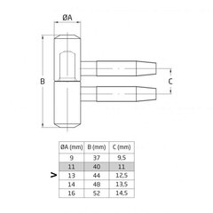 Pirksteņģe 20B, 13mm, misiņa, 4 gab. цена и информация | Дверные петли и другие принадлежности | 220.lv