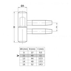 Pirksteņģe 20B, 11mm, balta, 4 gab. цена и информация | Дверные петли и другие принадлежности | 220.lv