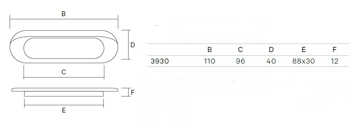 Rokturis bīdāmām durvīm 3930-413, 110mm, hromēts+krāsots, 4 gab. cena un informācija | Durvju rokturi | 220.lv