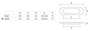 Rokturis bīdāmām durvīm 3922-831, 110mm, bronzas, senlaicīgs, 4 gab. cena un informācija | Durvju rokturi | 220.lv