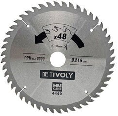 Пильный диск Tivoly 210x30x2,8/1,7мм, z40, 15°, (адаптер 20мм), по дереву цена и информация | Механические инструменты | 220.lv