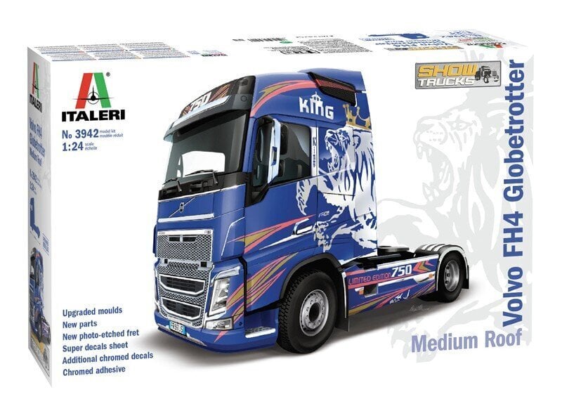 Italeri -Volvo FH4 Globetrotter Medium Roof, 1/24, 3942 cena un informācija | Kolekcionējamie modeļi | 220.lv