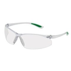 Защитные очки MSA Featherfit, прозрачные линзы, прозрачный/зеленый наушник, покрытие TuffStuff против царапин цена и информация | Защита лица и головы | 220.lv