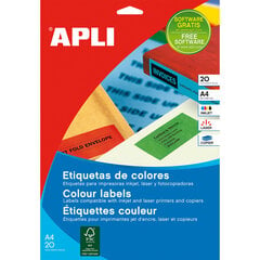 Этикетки для принтера Apli 105 x 148 mm Зеленый 20 Листья цена и информация | Канцелярия | 220.lv