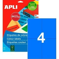 Этикетки для принтера Apli 105 x 148 mm Синий 20 Листья цена и информация | Канцелярия | 220.lv