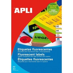 Līmes/Etiķetes Apli  Sarkans A4 20 Loksnes 210 x 297 mm cena un informācija | Kancelejas preces | 220.lv