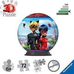 Ravensburger brīnumainas pasakas par mārītes un kaķu noir 3d finierzāģa mīklu bērniem vecumā no 6 gadiem - 72 gabali - nav nepieciešama līme cena un informācija | Puzles, 3D puzles | 220.lv